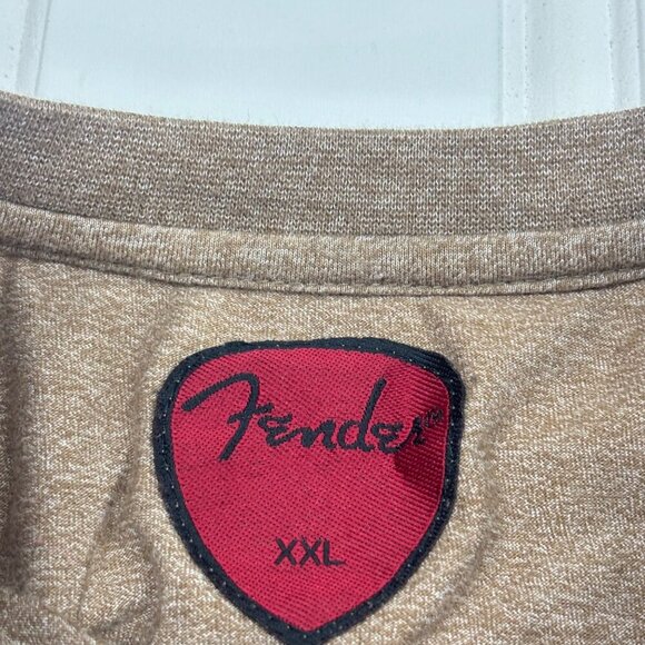 Vintage Fender Brown Short Sleeve T-Shirt XXL embroidered Crew Neck Casual - Picture 4 of 7
